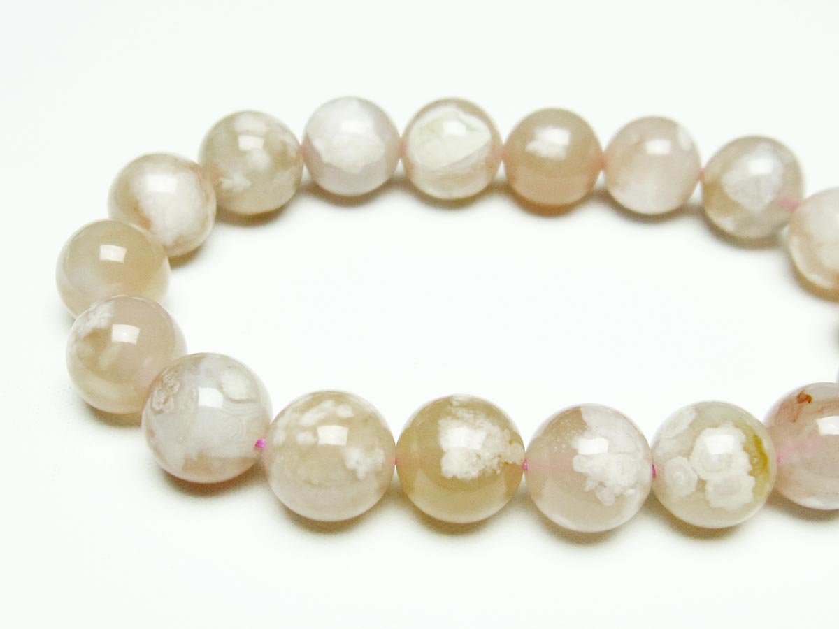 チェリーブロッサムアゲート ブレスレット 桜瑪瑙 12mm メール便可 [M便 1/10] 111-26435