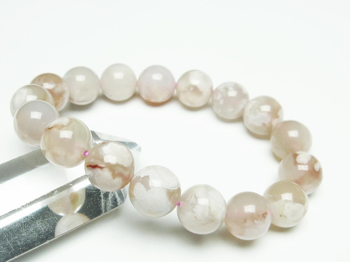 チェリーブロッサムアゲート ブレスレット 桜瑪瑙 13mm メール便可 [M便 1/10] 111-26442