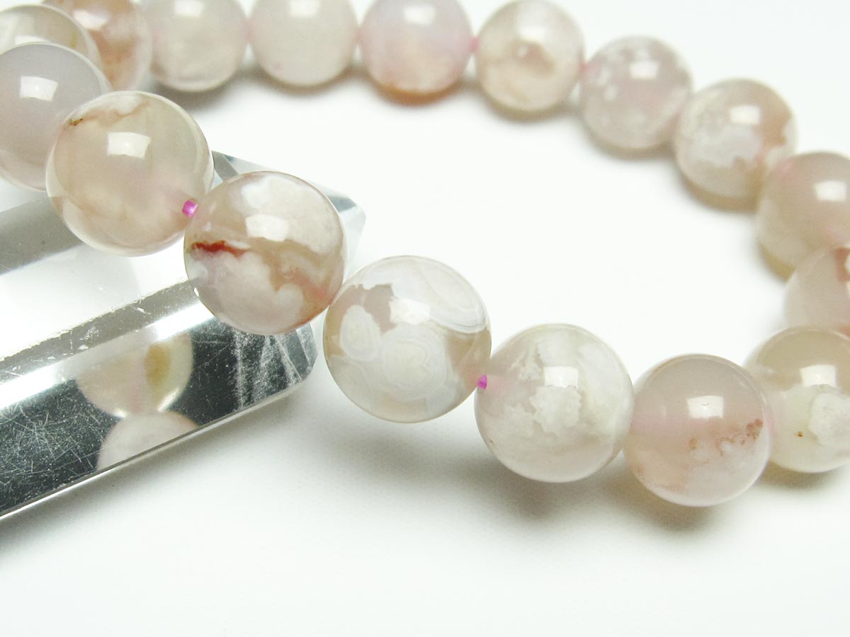 チェリーブロッサムアゲート ブレスレット 桜瑪瑙 13mm メール便可 [M便 1/10] 111-26442