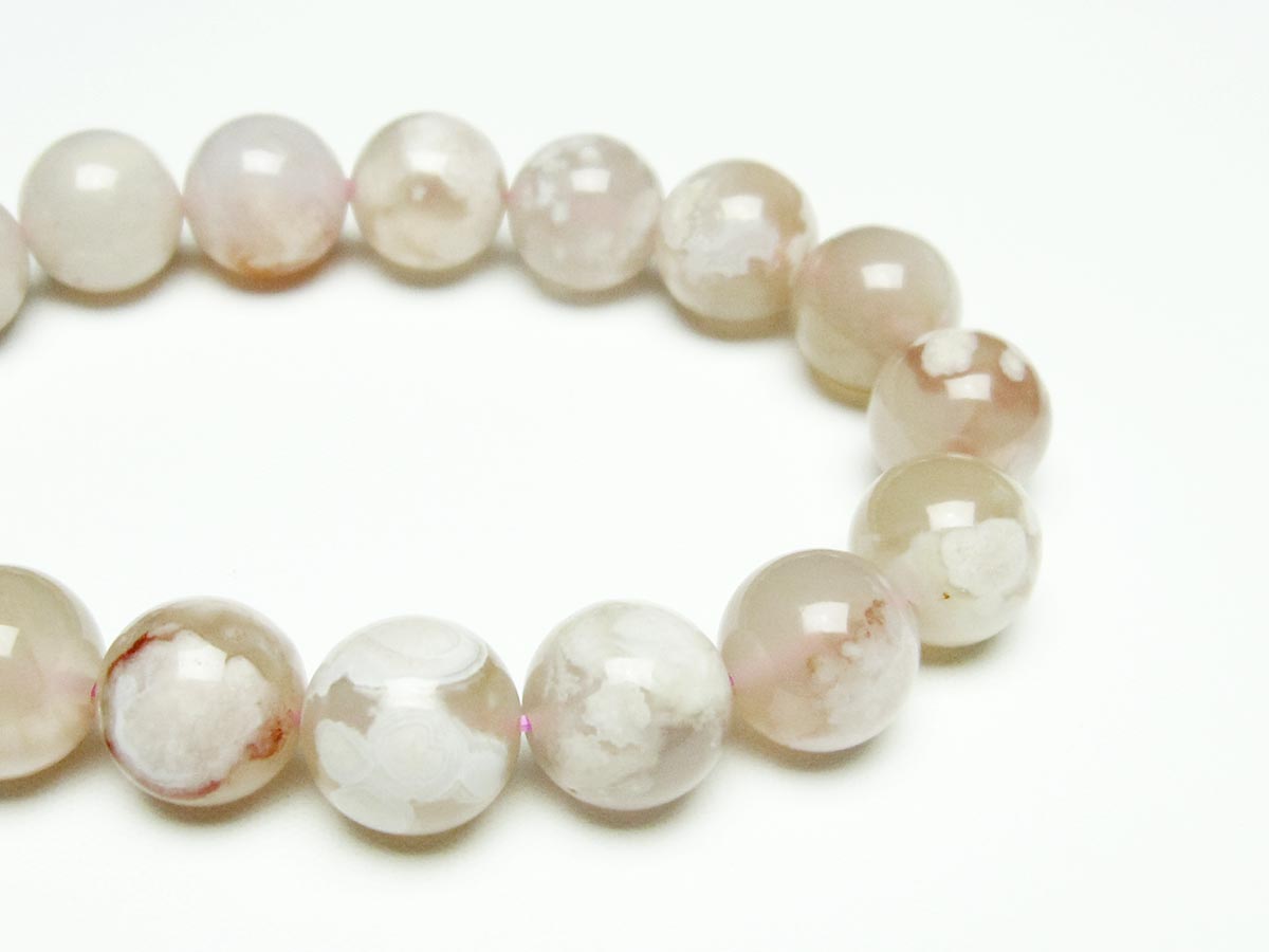 チェリーブロッサムアゲート ブレスレット 桜瑪瑙 13mm メール便可 [M便 1/10] 111-26442