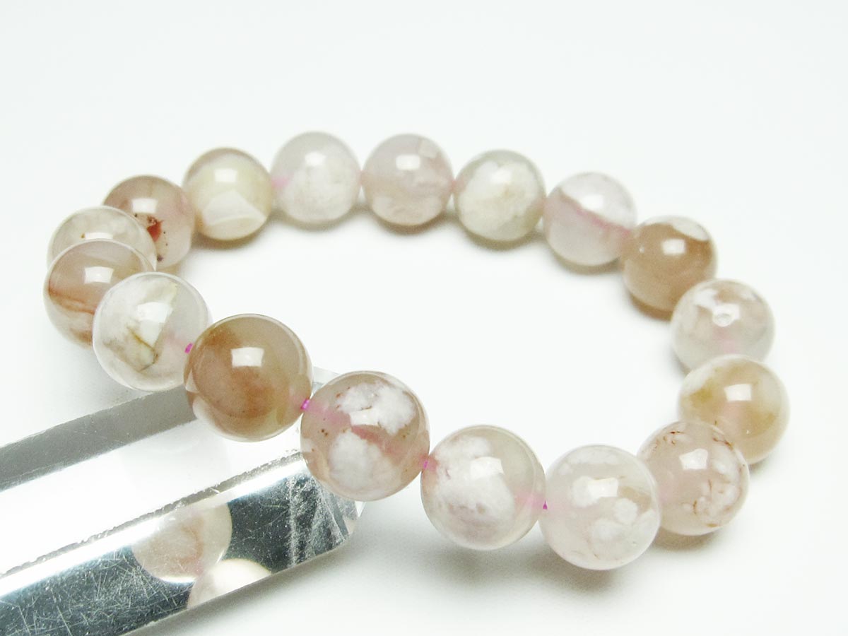 チェリーブロッサムアゲート ブレスレット 桜瑪瑙 13mm メール便可 [M便 1/10] 111-26443