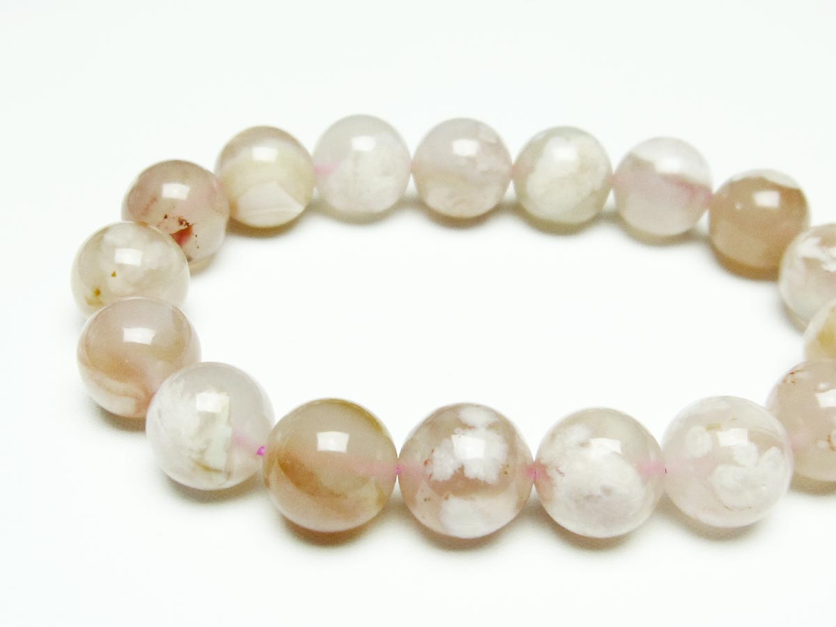 チェリーブロッサムアゲート ブレスレット 桜瑪瑙 13mm メール便可 [M便 1/10] 111-26443