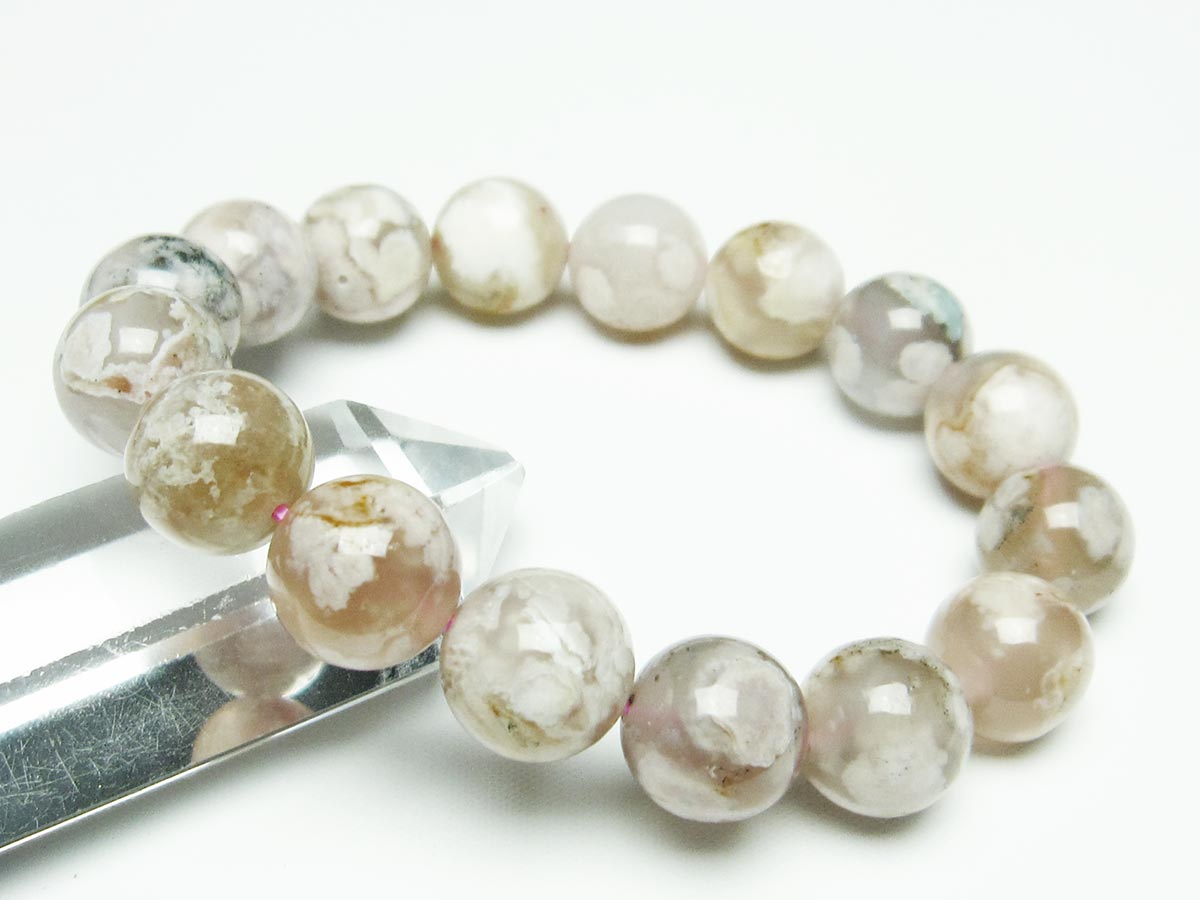 チェリーブロッサムアゲート ブレスレット 桜瑪瑙 14mm メール便可 [M便 1/10] 111-26444 【sold out】