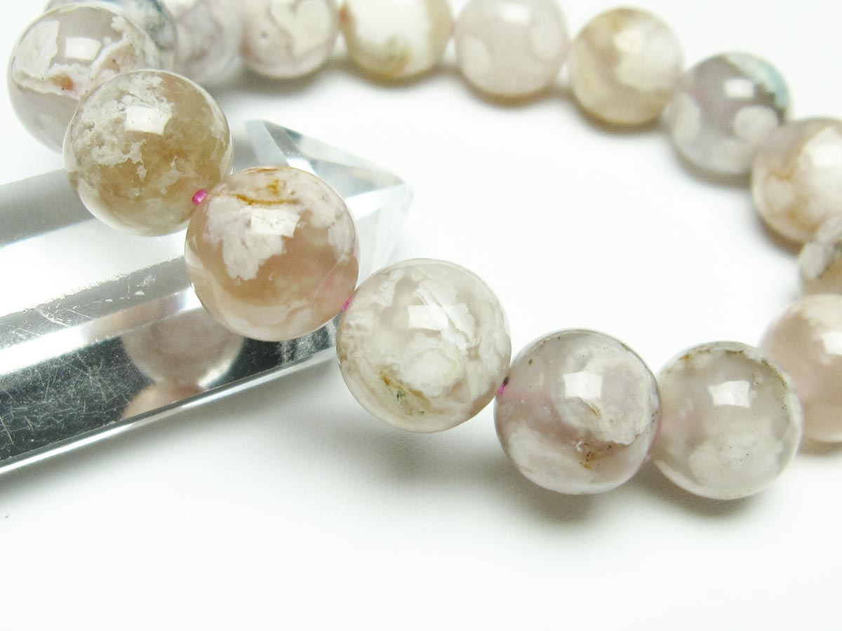 チェリーブロッサムアゲート ブレスレット 桜瑪瑙 14mm メール便可 [M便 1/10] 111-26444 【sold out】