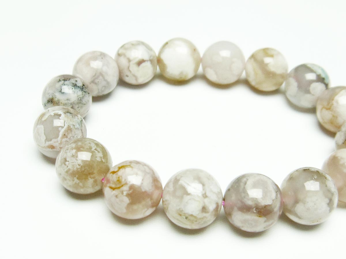 チェリーブロッサムアゲート ブレスレット 桜瑪瑙 14mm メール便可 [M便 1/10] 111-26444 【sold out】