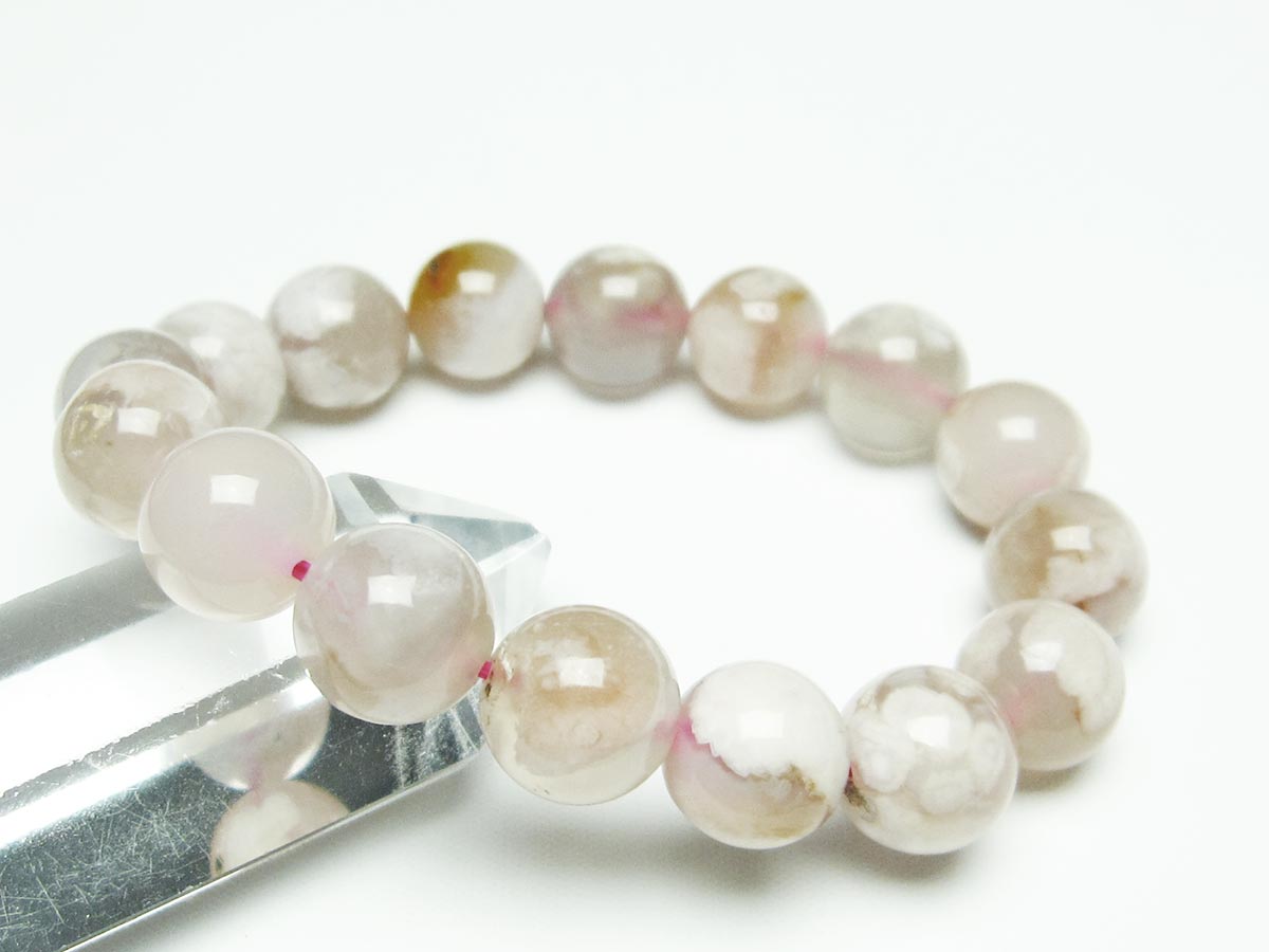 チェリーブロッサムアゲート ブレスレット 桜瑪瑙 13mm メール便可 [M便 1/10] 111-26445