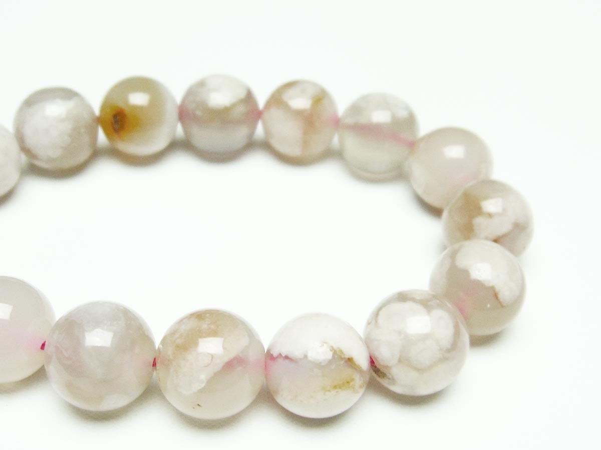 チェリーブロッサムアゲート ブレスレット 桜瑪瑙 13mm メール便可 [M便 1/10] 111-26445