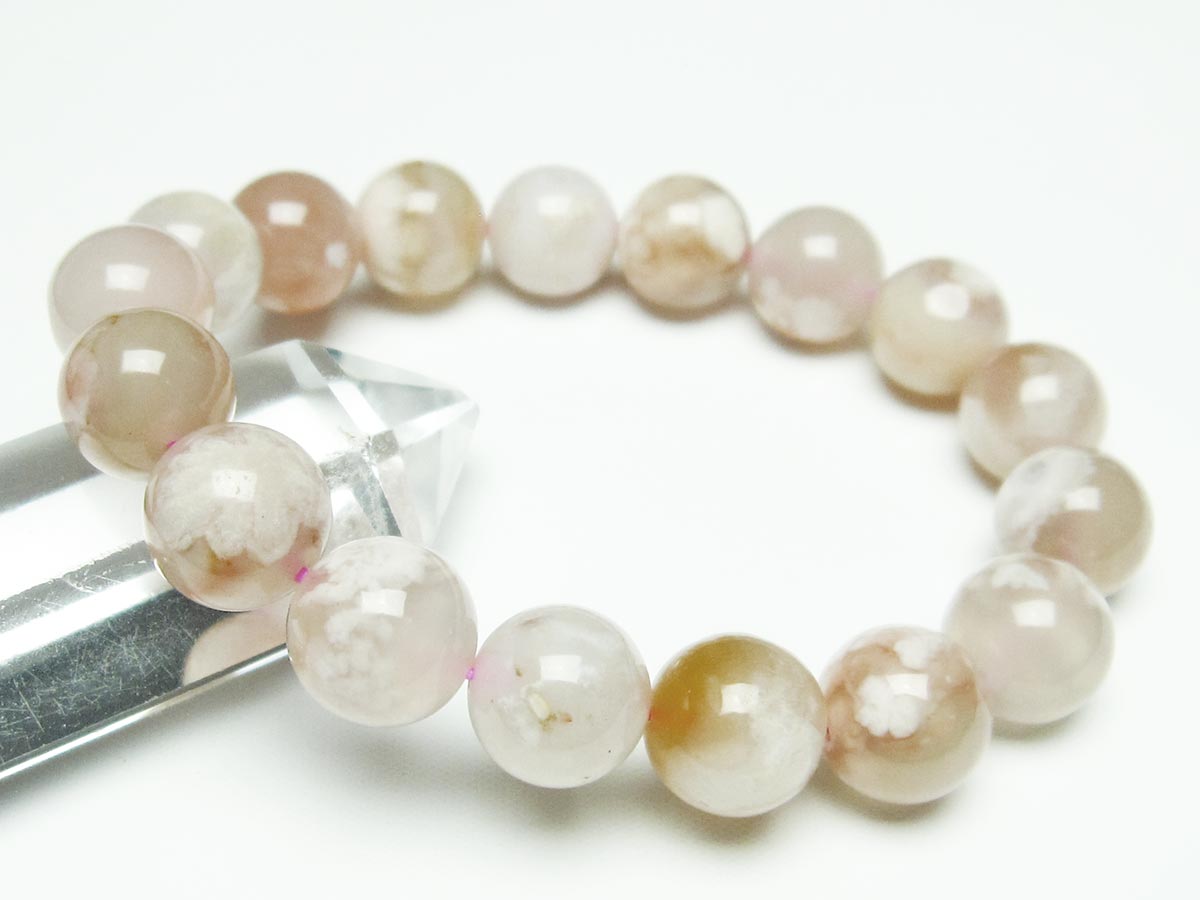 チェリーブロッサムアゲート ブレスレット 桜瑪瑙 13mm メール便可 [M便 1/10] 111-26446