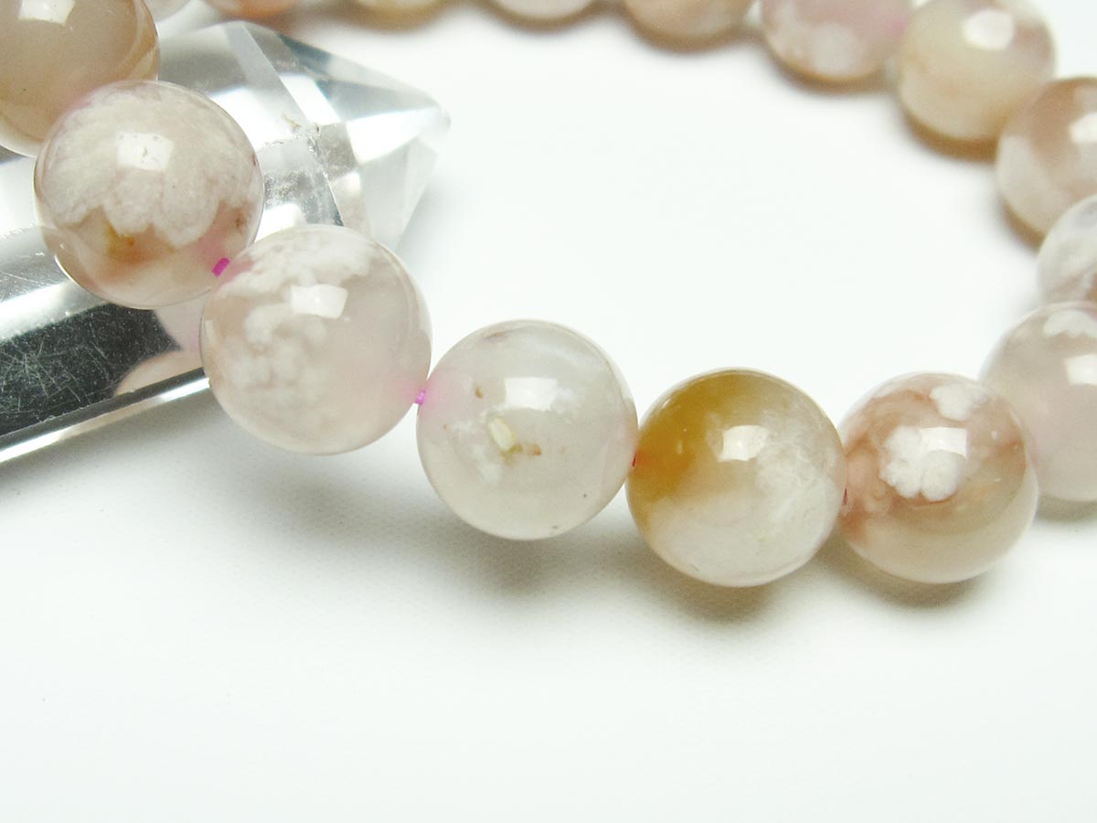 チェリーブロッサムアゲート ブレスレット 桜瑪瑙 13mm メール便可 [M便 1/10] 111-26446