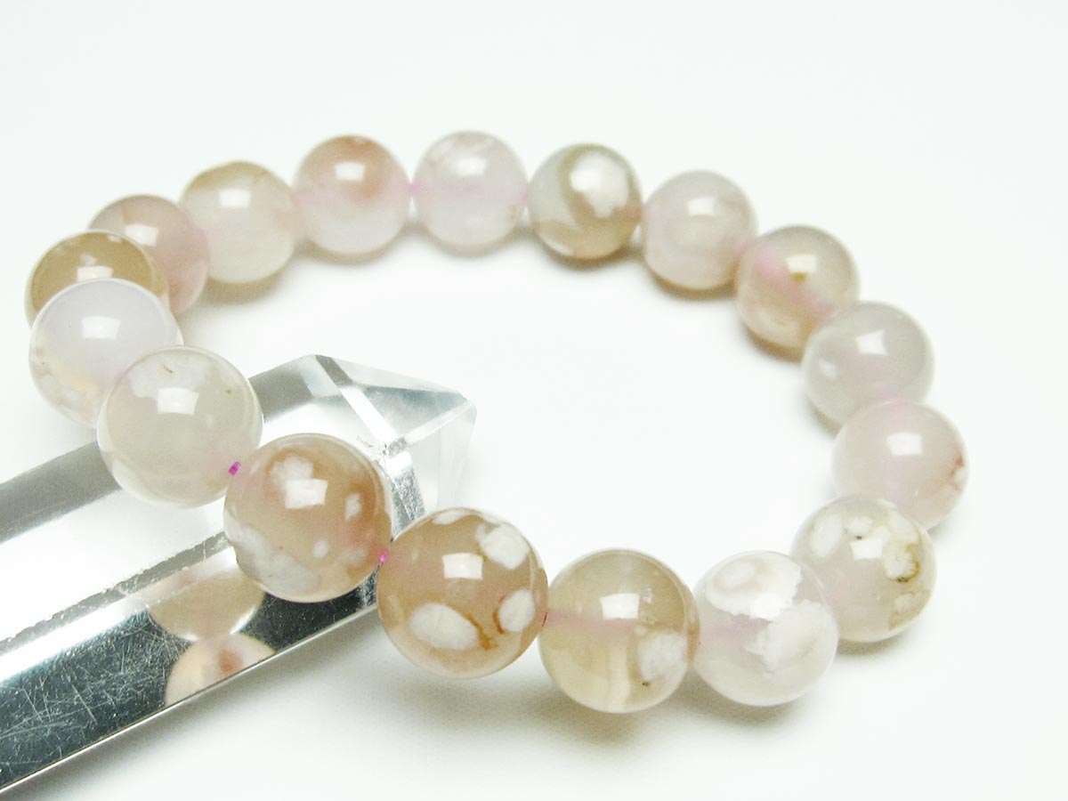 チェリーブロッサムアゲート ブレスレット 桜瑪瑙 13mm メール便可 [M便 1/10] 111-26447