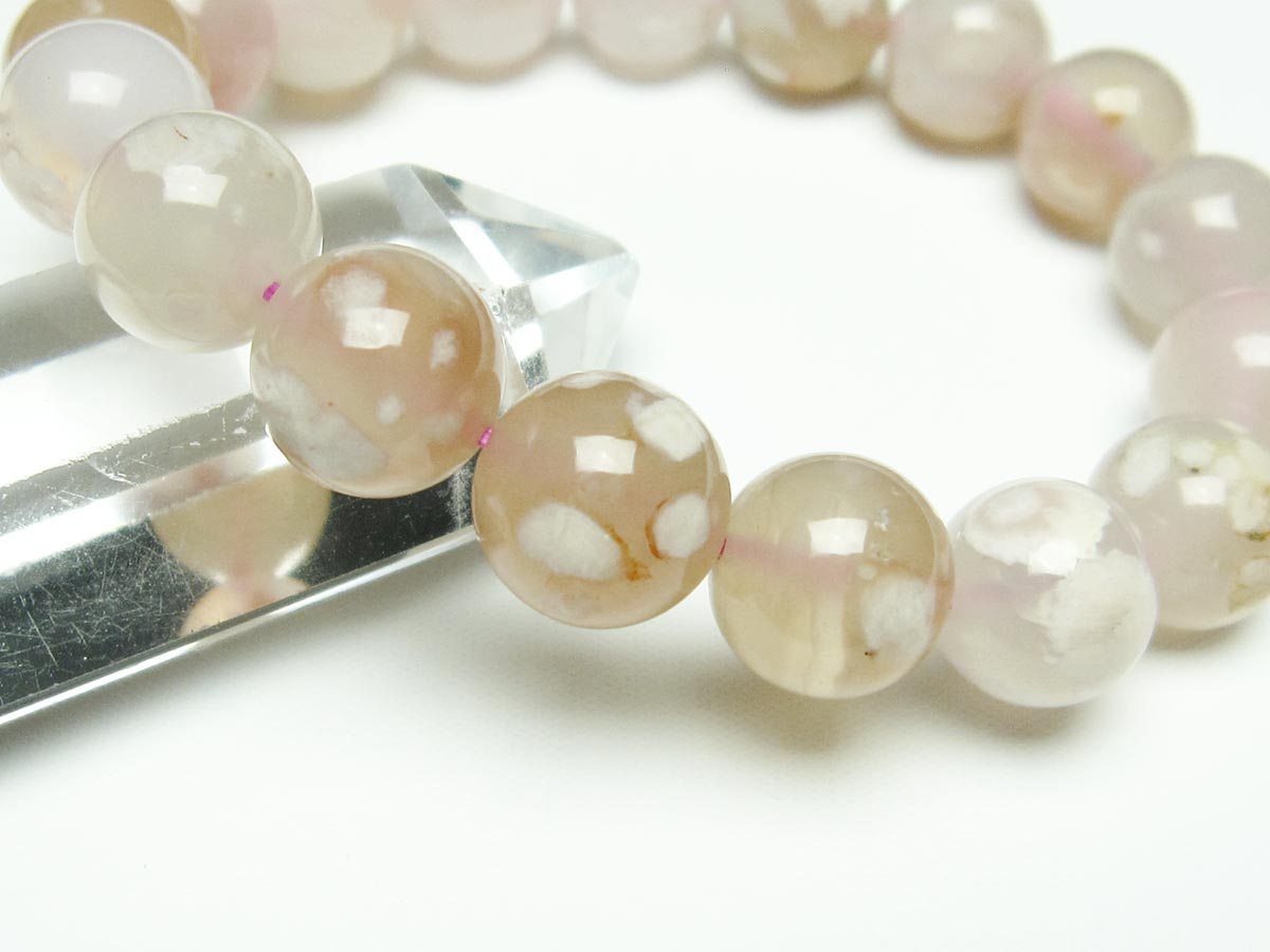 チェリーブロッサムアゲート ブレスレット 桜瑪瑙 13mm メール便可 [M便 1/10] 111-26447