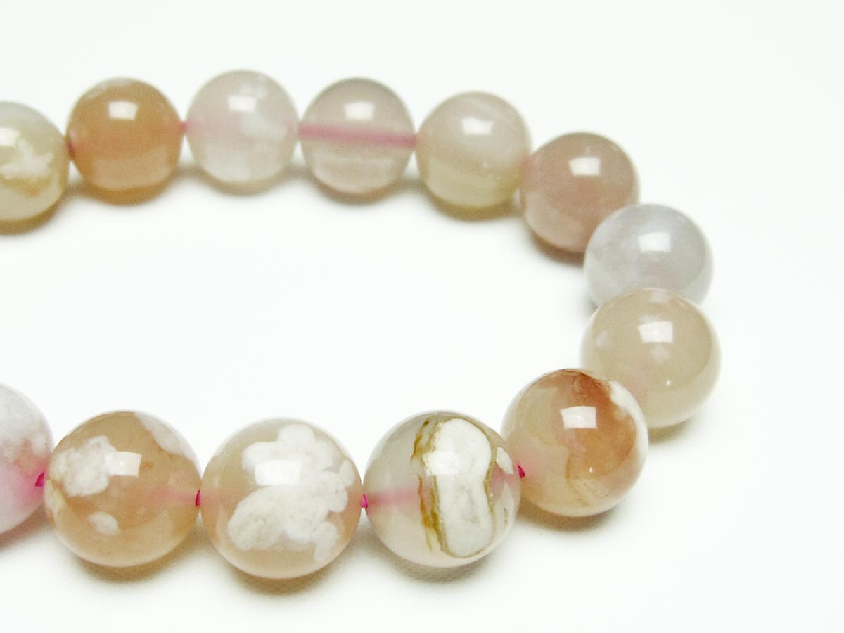チェリーブロッサムアゲート ブレスレット 桜瑪瑙 13mm メール便可 [M便 1/10] 111-26448