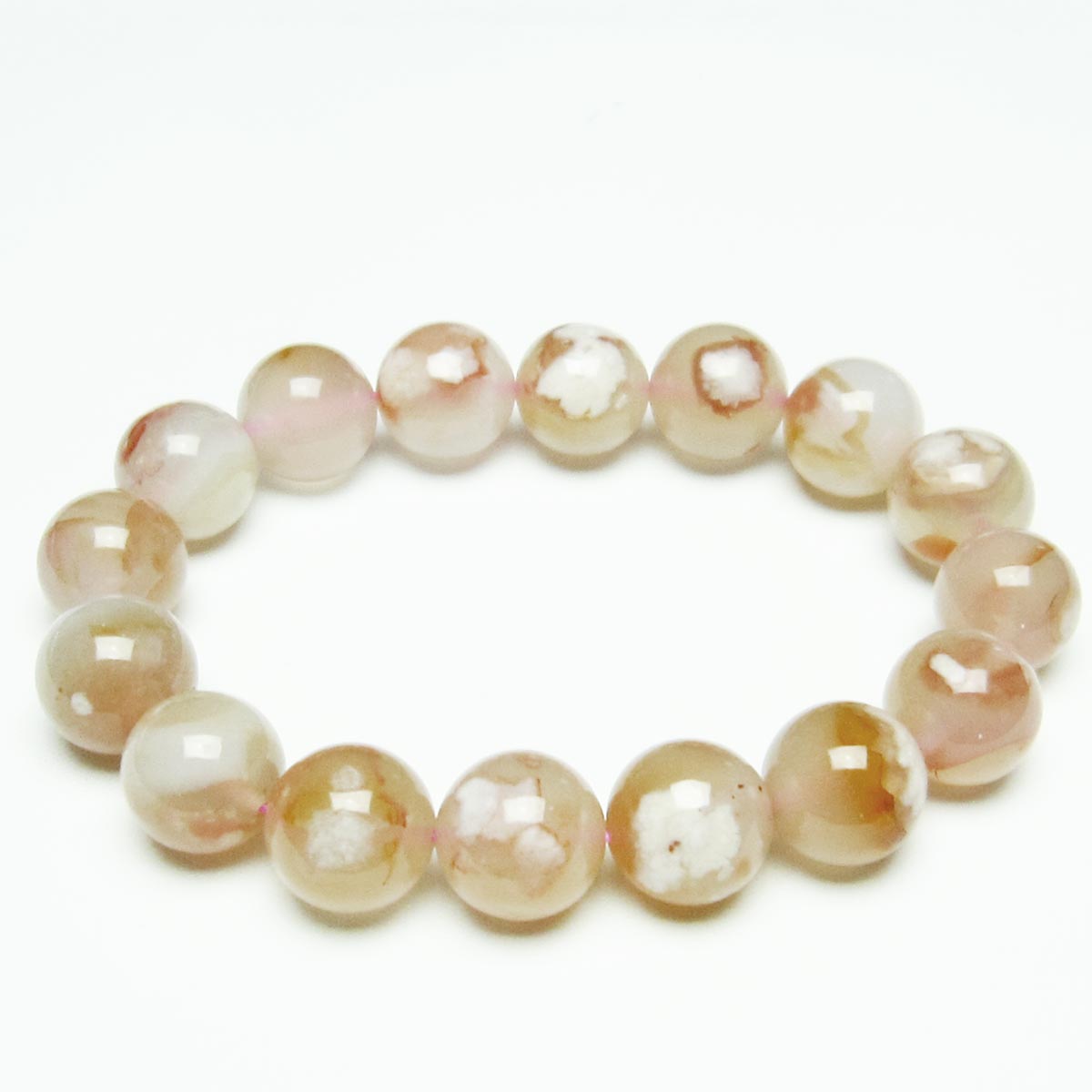 チェリーブロッサムアゲート ブレスレット 桜瑪瑙 14mm メール便可 [M便 1/10] 111-26449