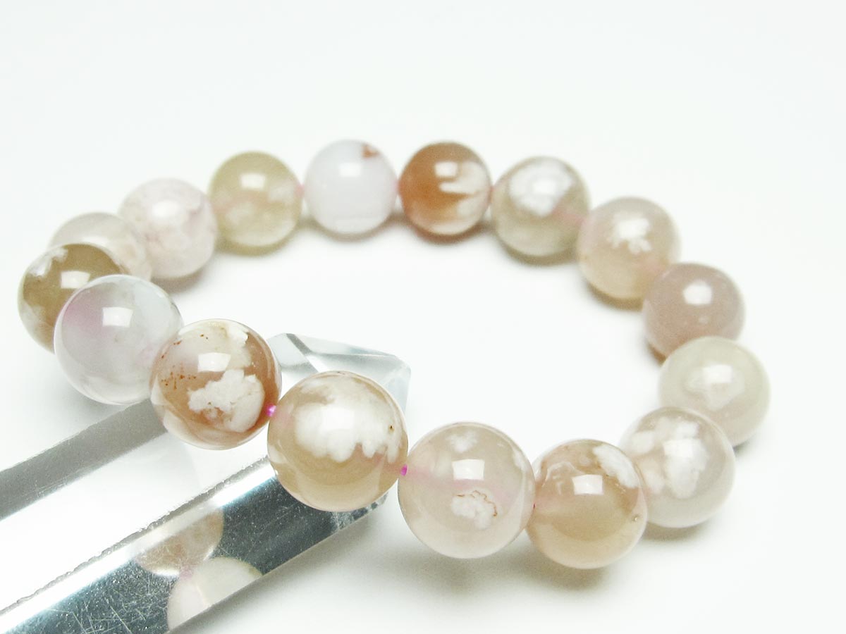 チェリーブロッサムアゲート ブレスレット 桜瑪瑙 13mm メール便可 [M便 1/10] 111-26450