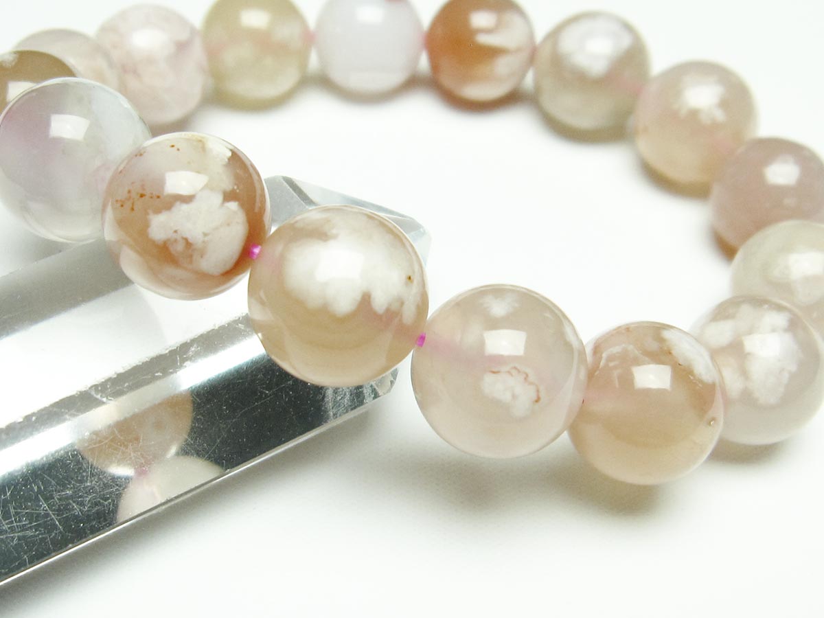 チェリーブロッサムアゲート ブレスレット 桜瑪瑙 13mm メール便可 [M便 1/10] 111-26450