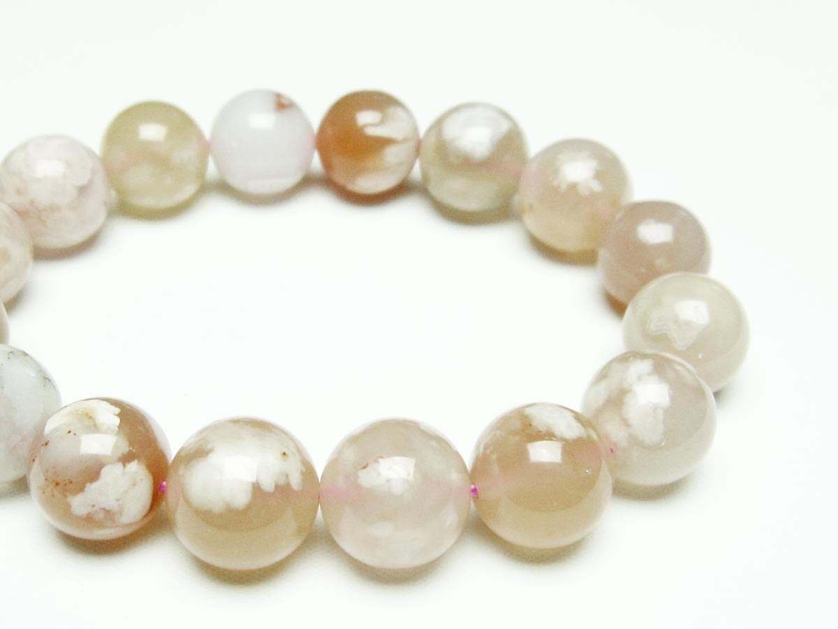 チェリーブロッサムアゲート ブレスレット 桜瑪瑙 13mm メール便可 [M便 1/10] 111-26450