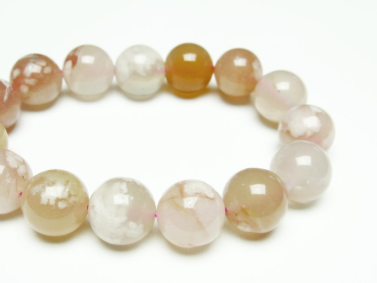 チェリーブロッサムアゲート ブレスレット 桜瑪瑙 14mm メール便可 [M便 1/10] 111-26451