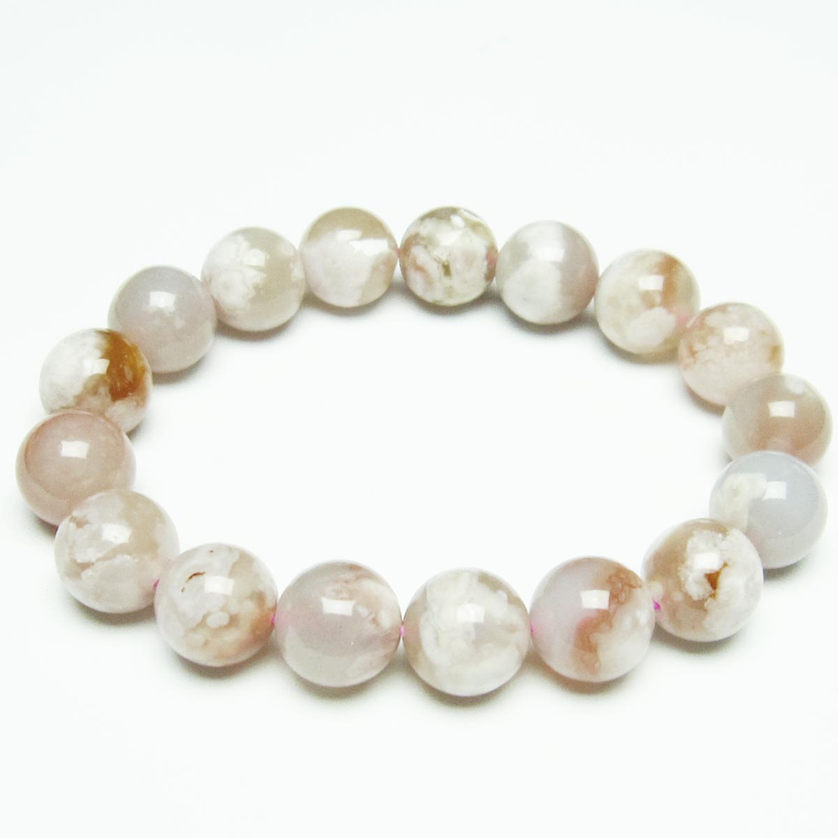チェリーブロッサムアゲート ブレスレット 桜瑪瑙 13mm メール便可 [M便 1/10] 111-26452