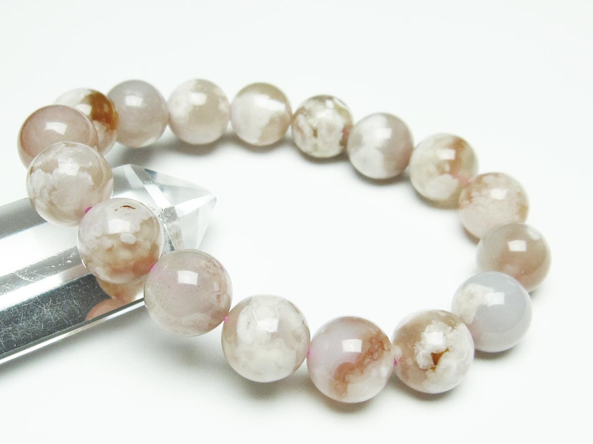 チェリーブロッサムアゲート ブレスレット 桜瑪瑙 13mm メール便可 [M便 1/10] 111-26452