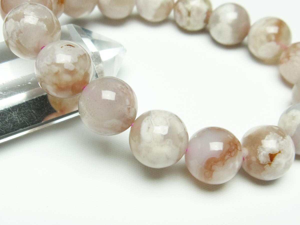 チェリーブロッサムアゲート ブレスレット 桜瑪瑙 13mm メール便可 [M便 1/10] 111-26452