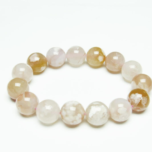 チェリーブロッサムアゲート ブレスレット 桜瑪瑙 14mm メール便可 [M便 1/10] 111-26454