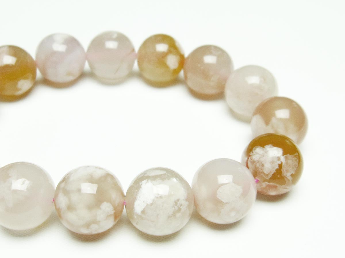 チェリーブロッサムアゲート ブレスレット 桜瑪瑙 14mm メール便可 [M便 1/10] 111-26454