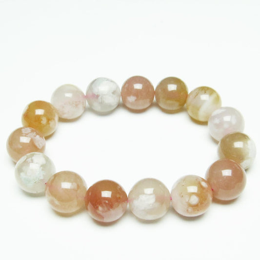 チェリーブロッサムアゲート ブレスレット 桜瑪瑙 14mm メール便可 [M便 1/10] 111-26456