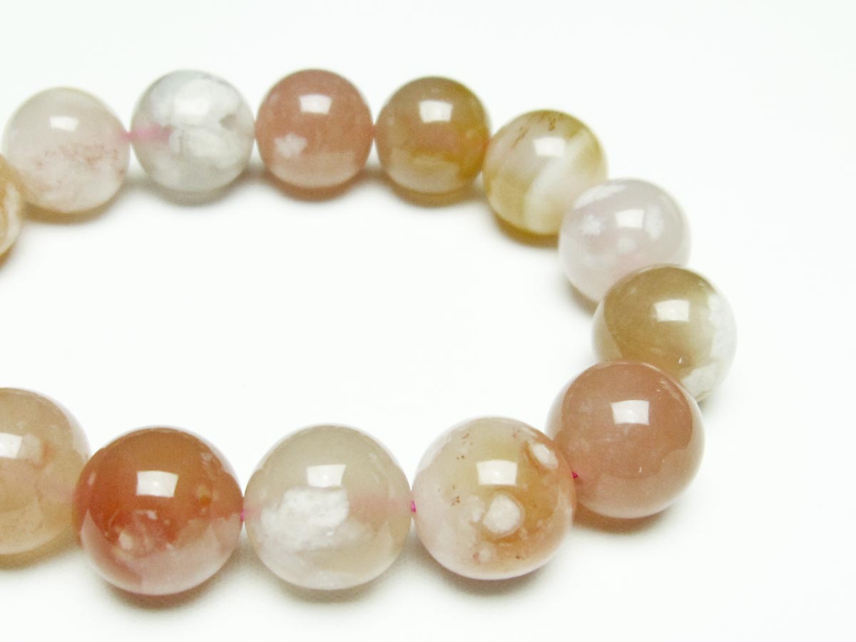 チェリーブロッサムアゲート ブレスレット 桜瑪瑙 14mm メール便可 [M便 1/10] 111-26456