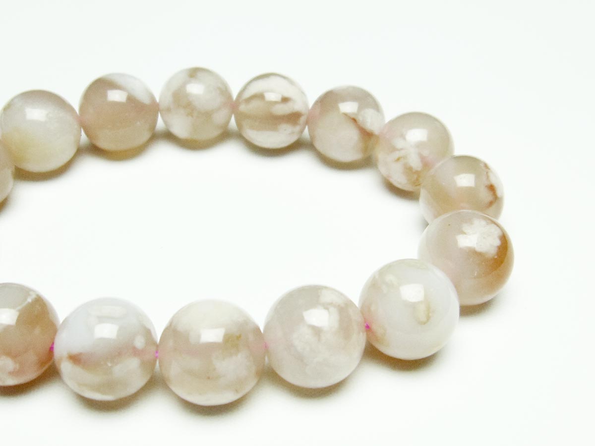 チェリーブロッサムアゲート ブレスレット 桜瑪瑙 14mm メール便可 [M便 1/10] 111-26457