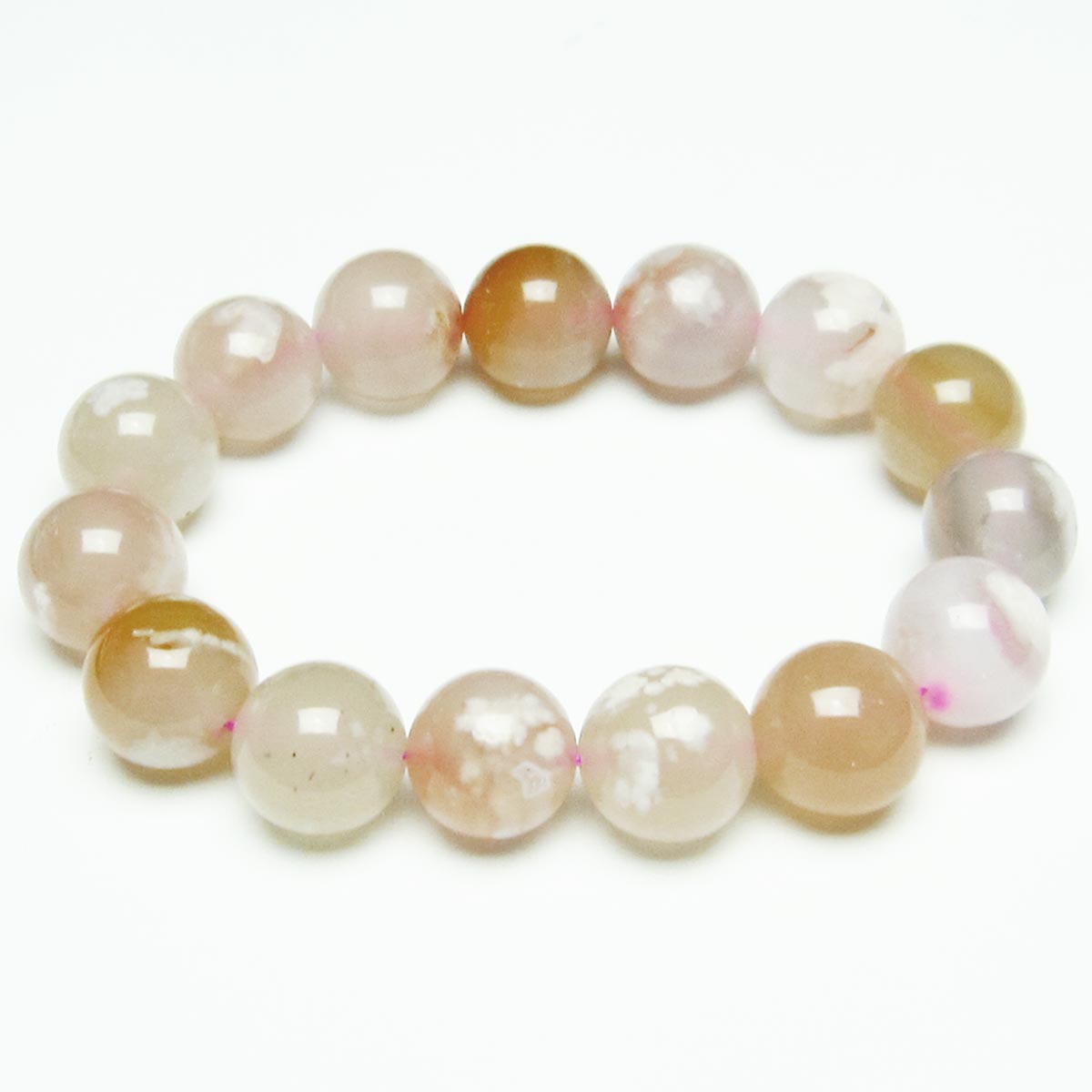 チェリーブロッサムアゲート ブレスレット 桜瑪瑙 14mm メール便可 [M便 1/10] 111-26458
