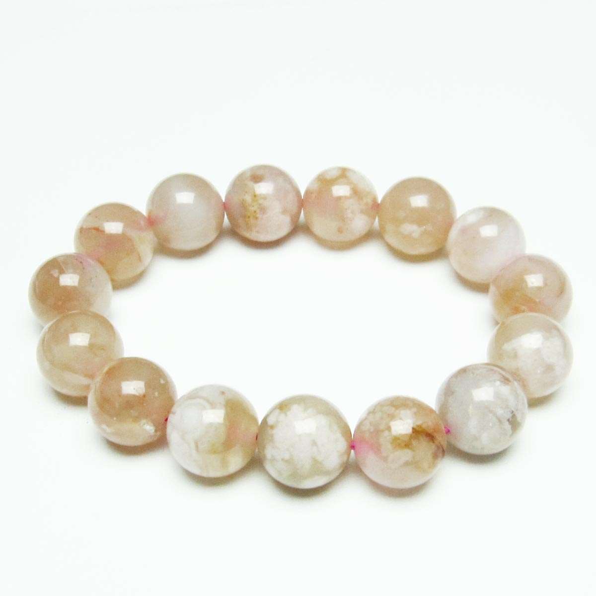 チェリーブロッサムアゲート ブレスレット 桜瑪瑙 14mm メール便可 [M便 1/10] 111-26459