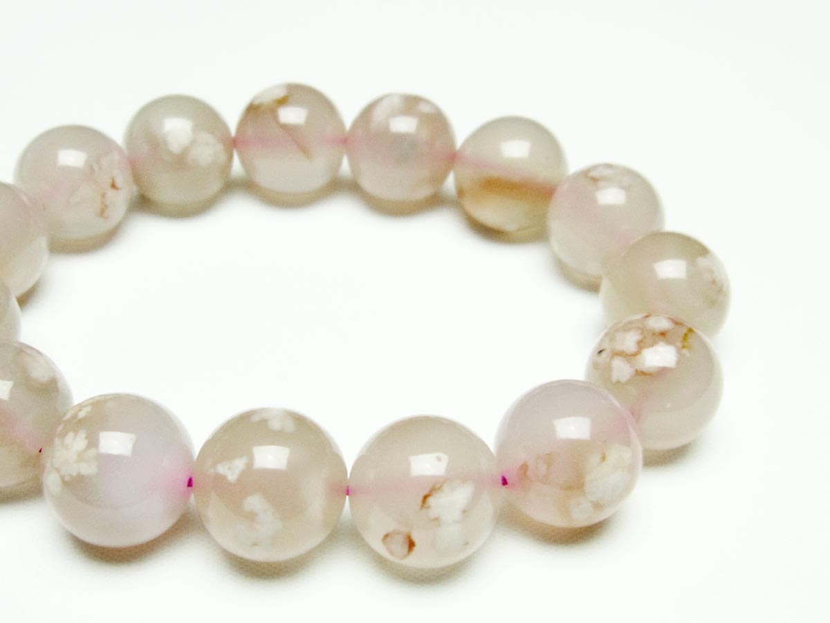 チェリーブロッサムアゲート ブレスレット 桜瑪瑙 15mm メール便可 [M便 1/10] 111-26460