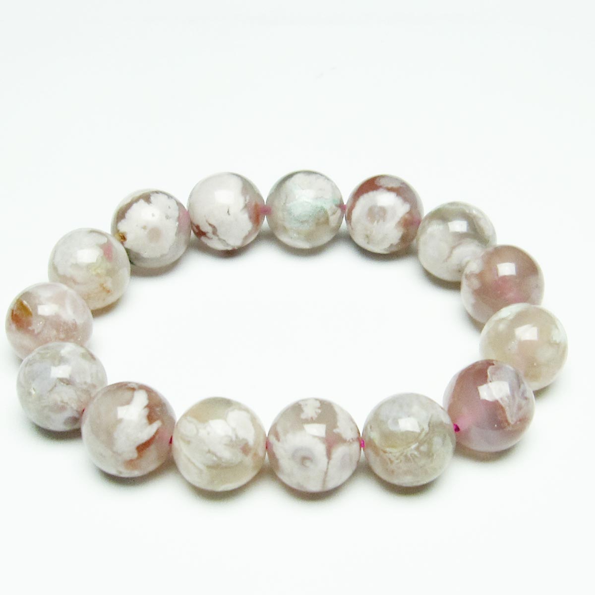 チェリーブロッサムアゲート ブレスレット 桜瑪瑙 14mm メール便可 [M便 1/10] 111-26463