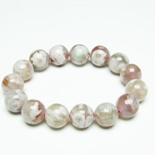 チェリーブロッサムアゲート ブレスレット 桜瑪瑙 14mm メール便可 [M便 1/10] 111-26463