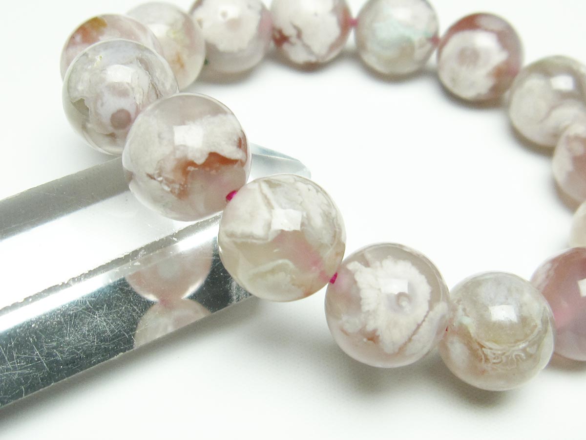チェリーブロッサムアゲート ブレスレット 桜瑪瑙 14mm メール便可 [M便 1/10] 111-26463