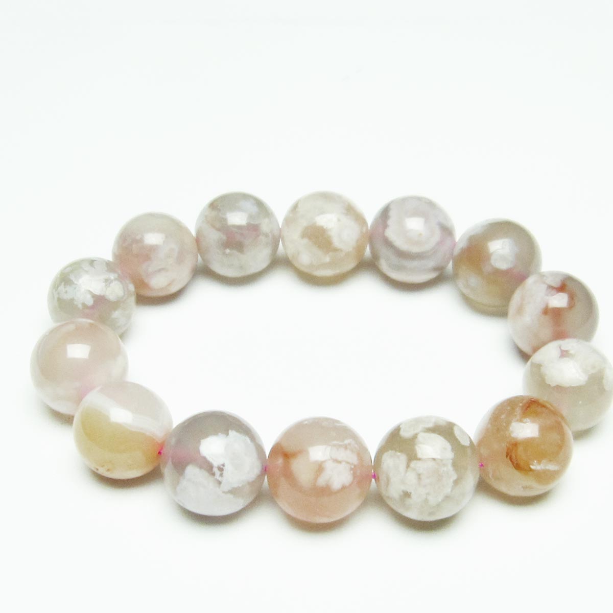 チェリーブロッサムアゲート ブレスレット 桜瑪瑙 15mm メール便可 [M便 1/10] 111-26464