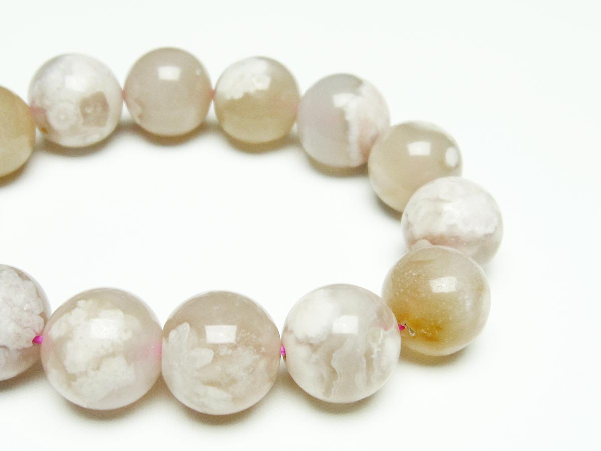 チェリーブロッサムアゲート ブレスレット 桜瑪瑙 15mm メール便可 [M便 1/10] 111-26465