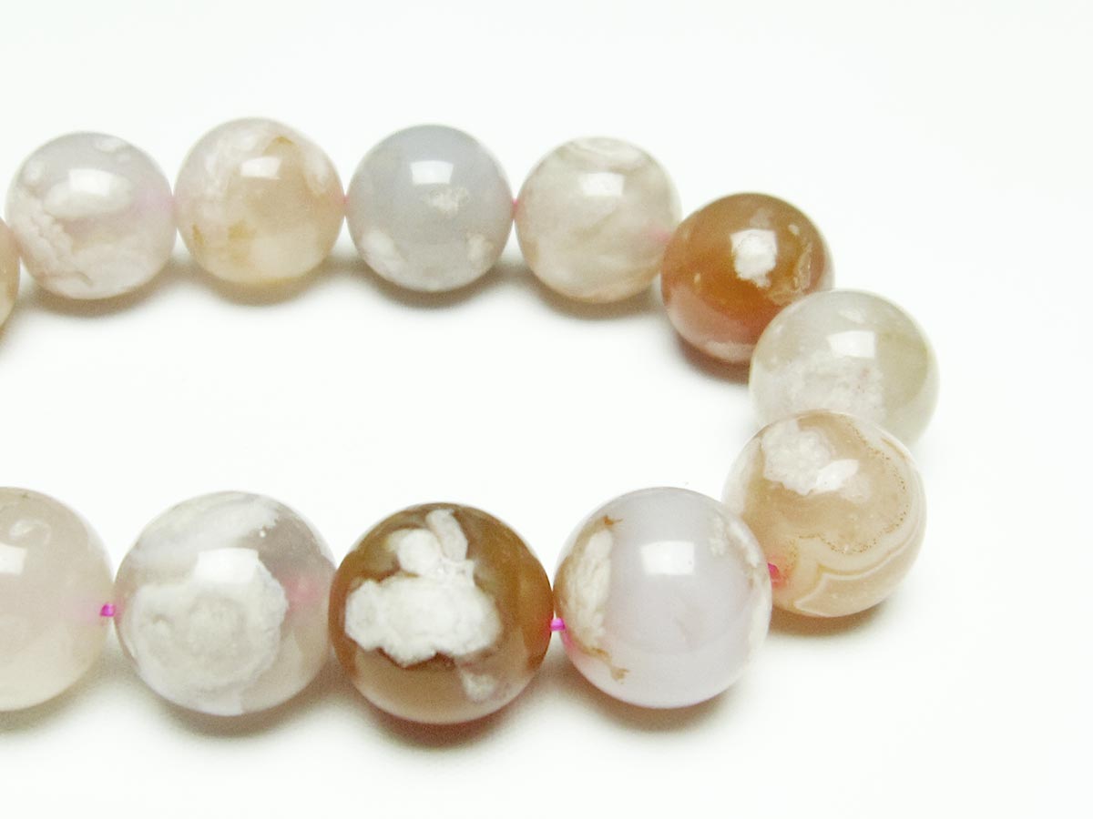 チェリーブロッサムアゲート ブレスレット 桜瑪瑙 16mm メール便可 [M便 1/10] 111-26468
