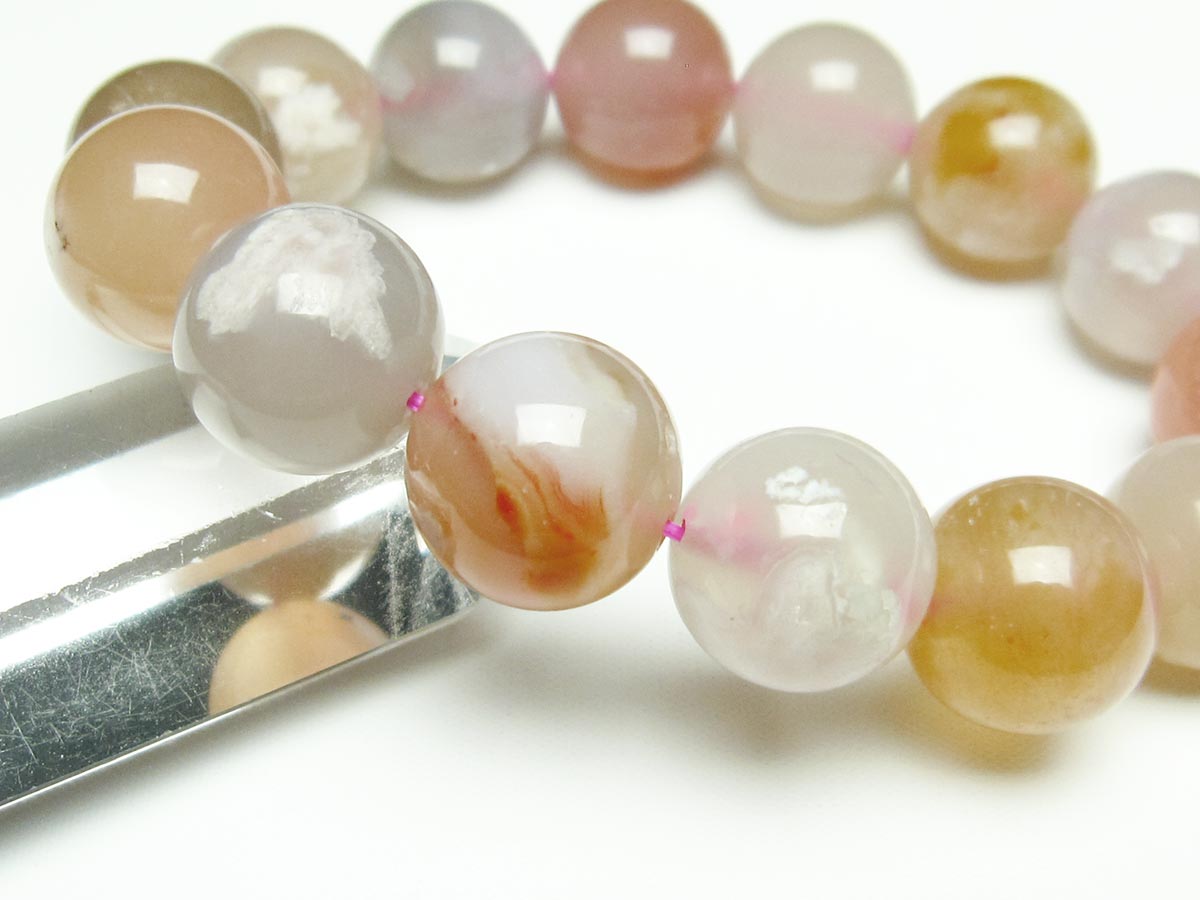 チェリーブロッサムアゲート ブレスレット 桜瑪瑙 16mm メール便可 [M便 1/10] 111-26469