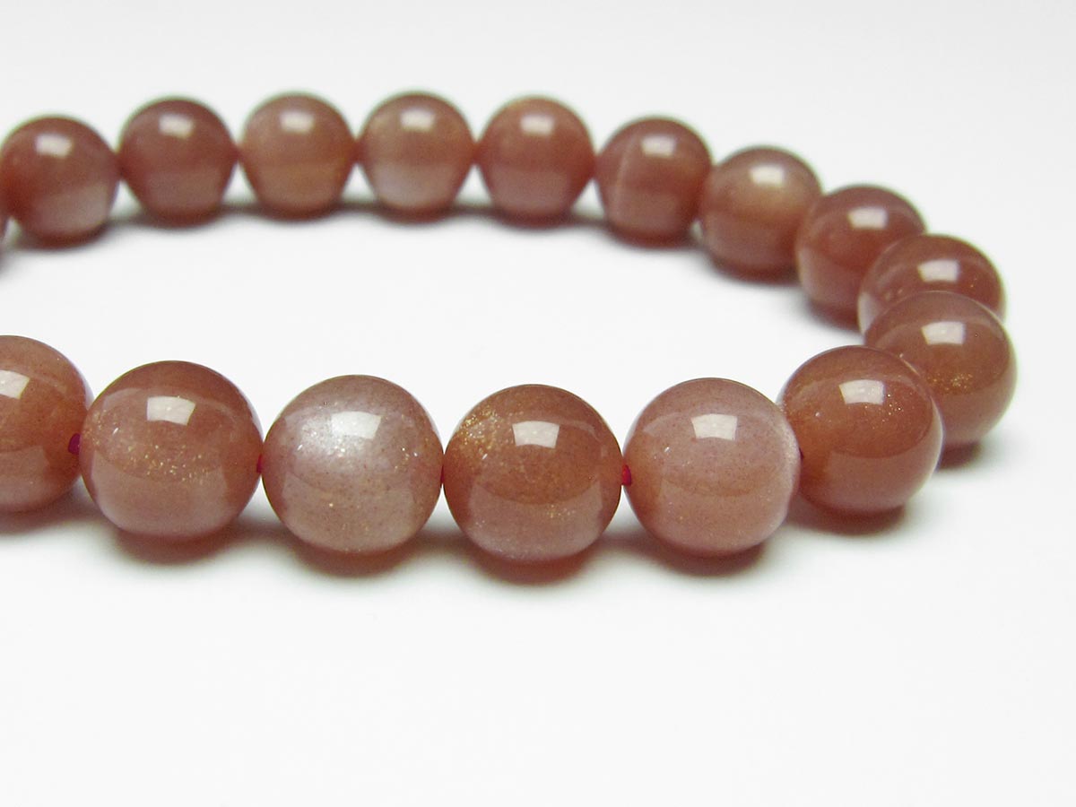 オレンジムーンストーン ブレスレット 10mm 一点物 メール便可 [M便 1/10] 111-29637