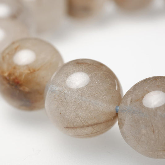 プラチナルチルクォーツ ブレスレット 13mm 一点物  111-29758