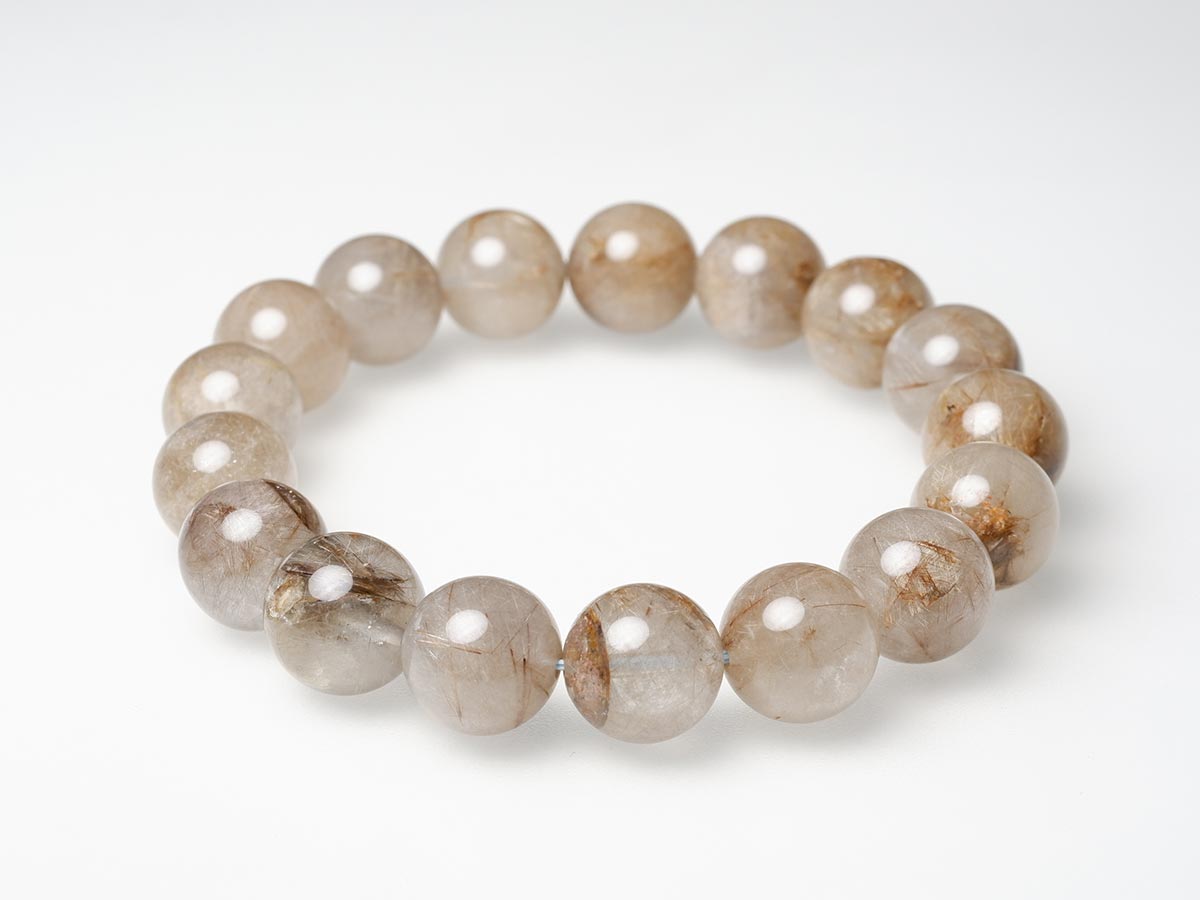 ルチルクォーツ プラチナルチル ブレスレット 12mm 一点物  111-29768 [sold out]