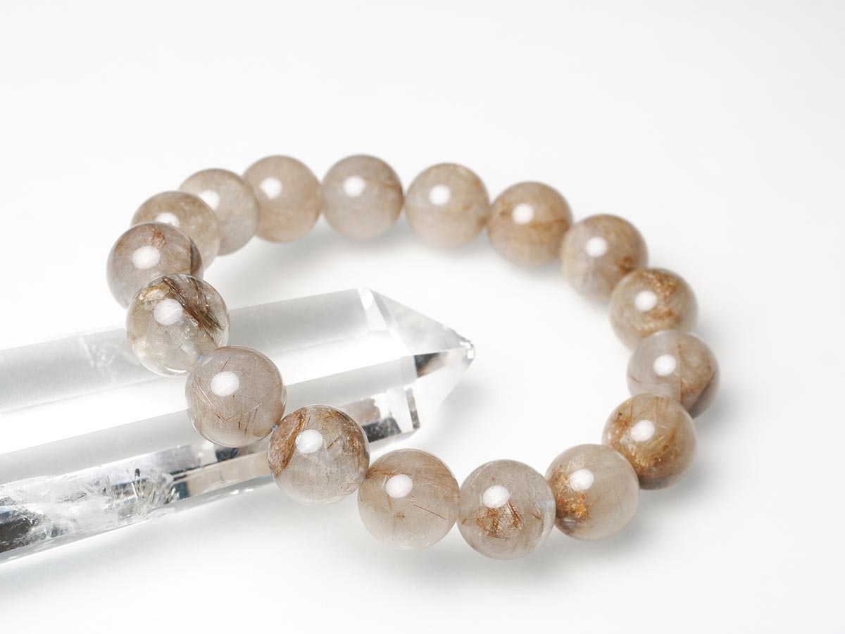 ルチルクォーツ プラチナルチル ブレスレット 12mm 一点物  111-29768 [sold out]