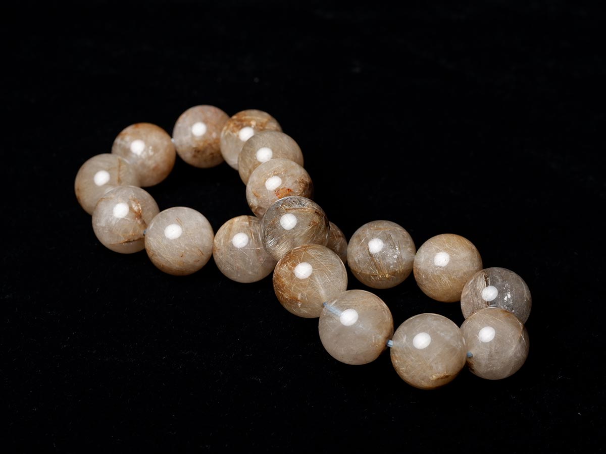 プラチナルチルクォーツ ブレスレット 12mm 一点物  111-29773