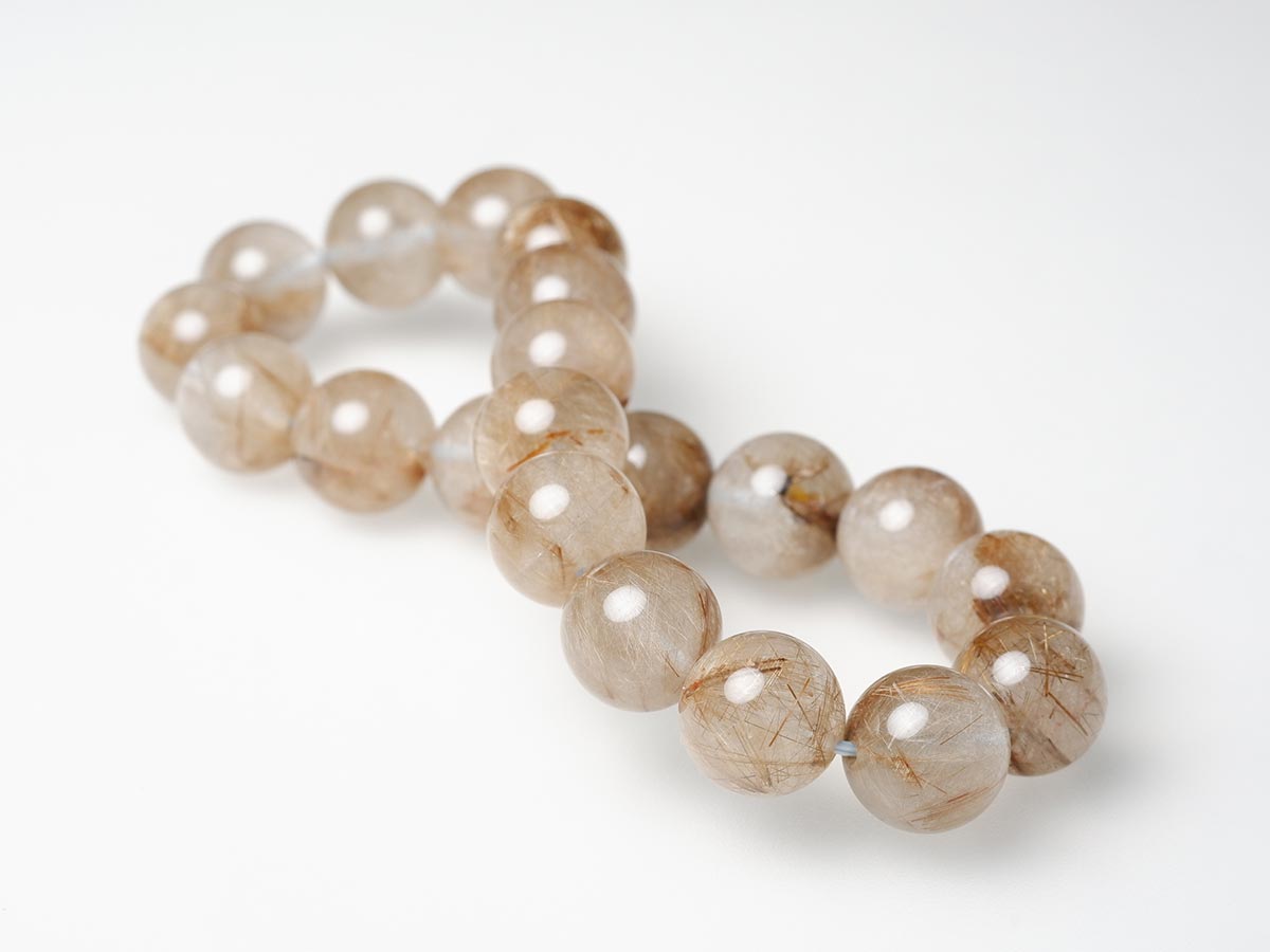 プラチナルチルクォーツ ブレスレット 10mm 一点物 メール便可 [M便 1