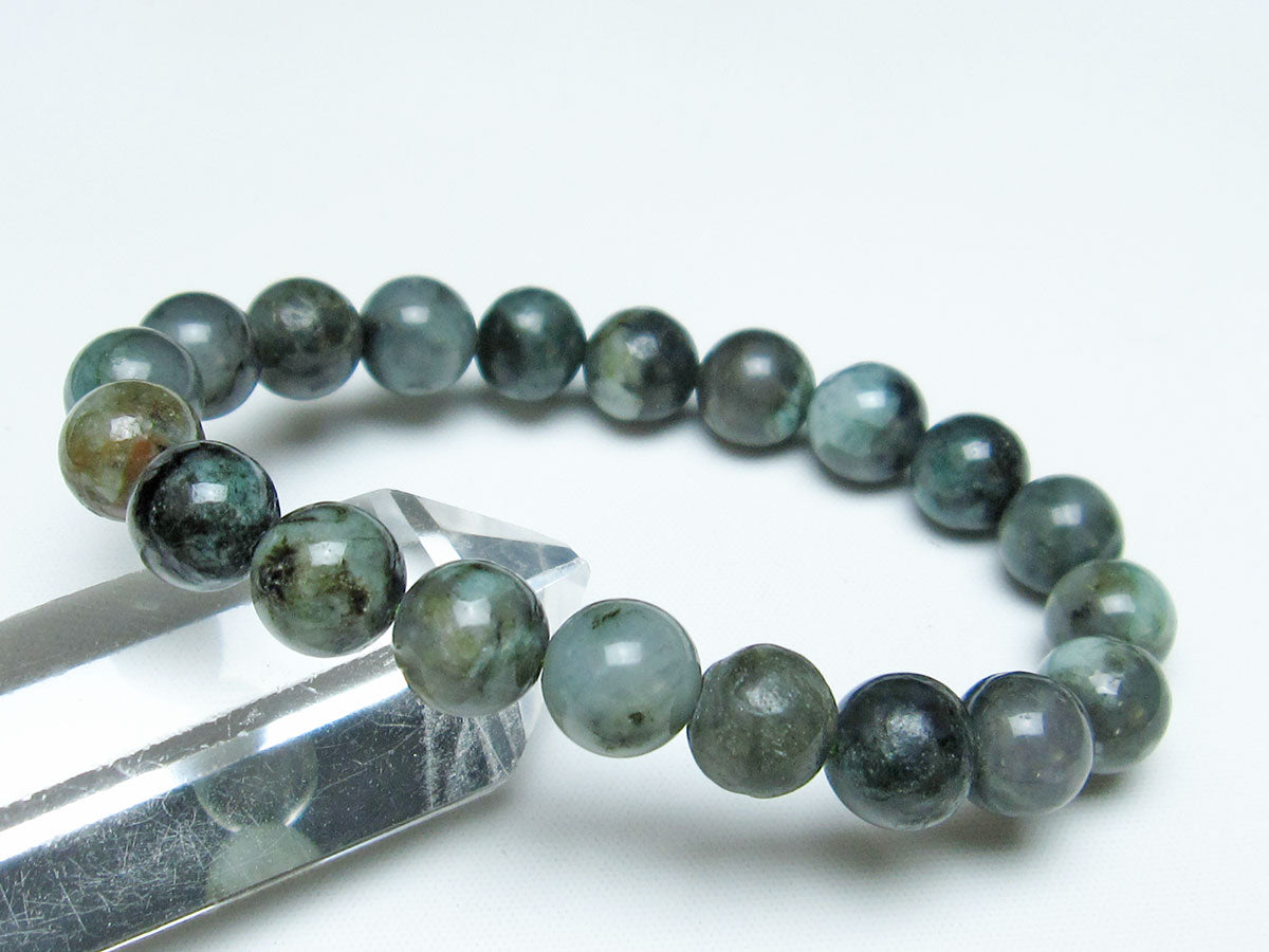 エメラルド ブレスレット 10mm メンズ レディース 一点物 メール便可 [M便 1/10] 111-32887