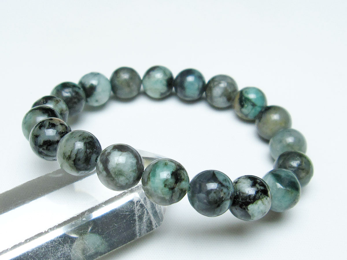 エメラルド ブレスレット 11mm メンズ レディース 一点物 メール便可 [M便 1/10] 111-32896