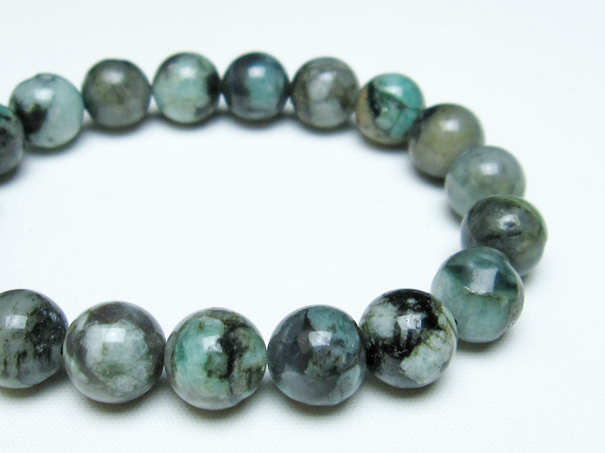 エメラルド ブレスレット 11mm メンズ レディース 一点物 メール便可 [M便 1/10] 111-32896