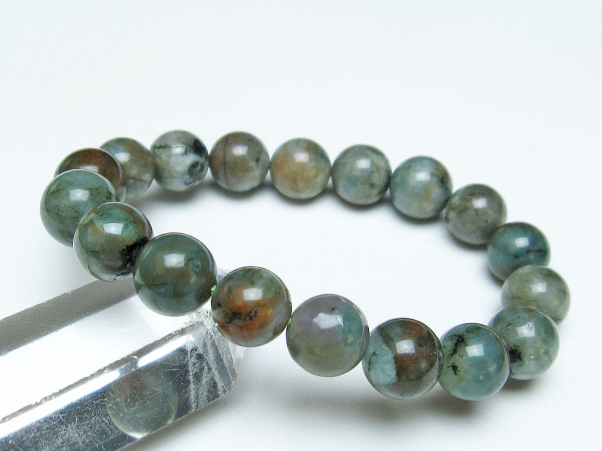 エメラルド ブレスレット 11mm メンズ レディース 一点物 メール便可 [M便 1/10] 111-32902