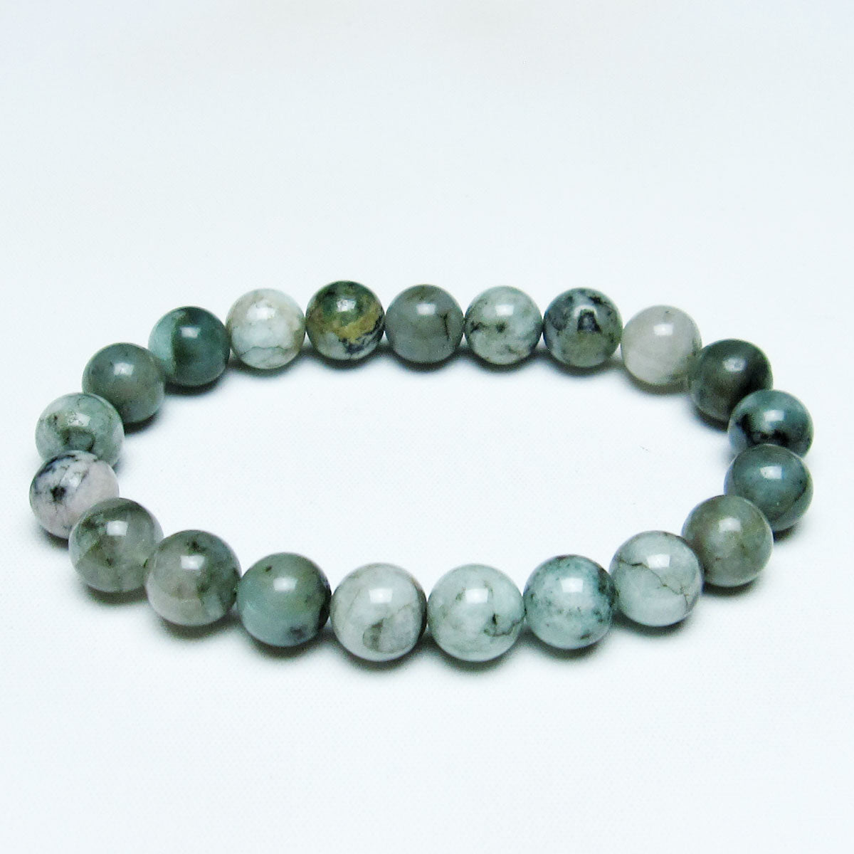 エメラルド ブレスレット 10mm メンズ レディース 一点物 メール便可 [M便 1/10] 111-32928